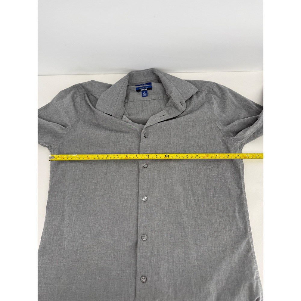 Apt. 9 Mens Premier Flex Slim Dress Shirt Grey Long Sleeve Sz S 14-14.5 32/33 - Picture 5 of 10